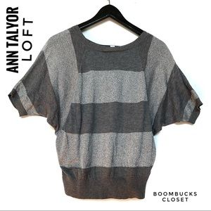 Ann Taylor Loft Metallic Bold Stripes Top Knit Blouse